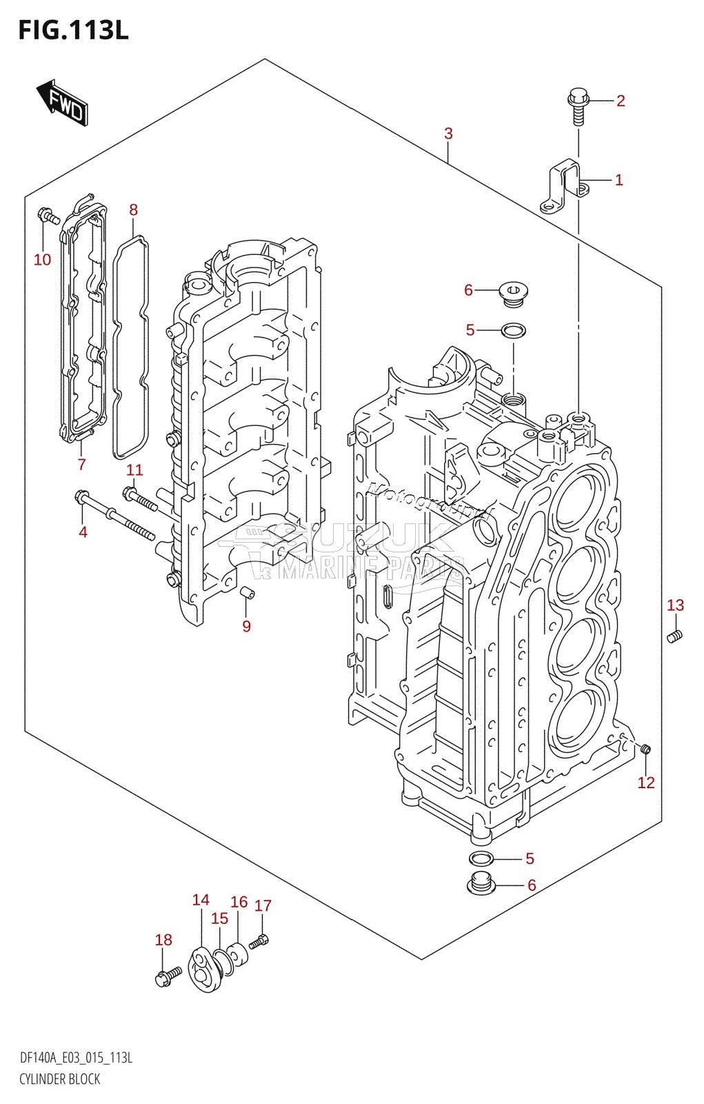 CYLINDER BLOCK (DF115AST:E03)