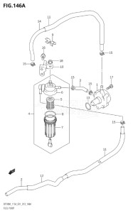 11503F-410001 (2014) 115hp E01 E40-Gen. Export 1 - Costa Rica (DF115AT) DF115A drawing FUEL PUMP