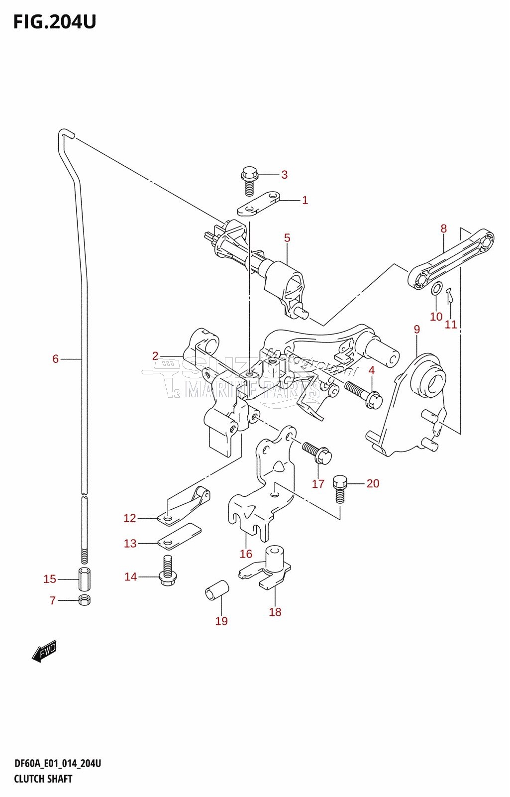 CLUTCH SHAFT (DF60AVTH:E40)