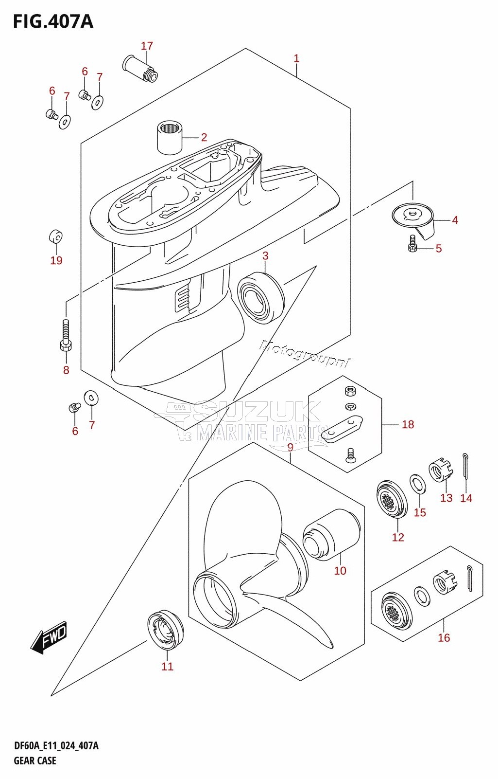 GEAR CASE (DF40A,DF40AST,DF50A)