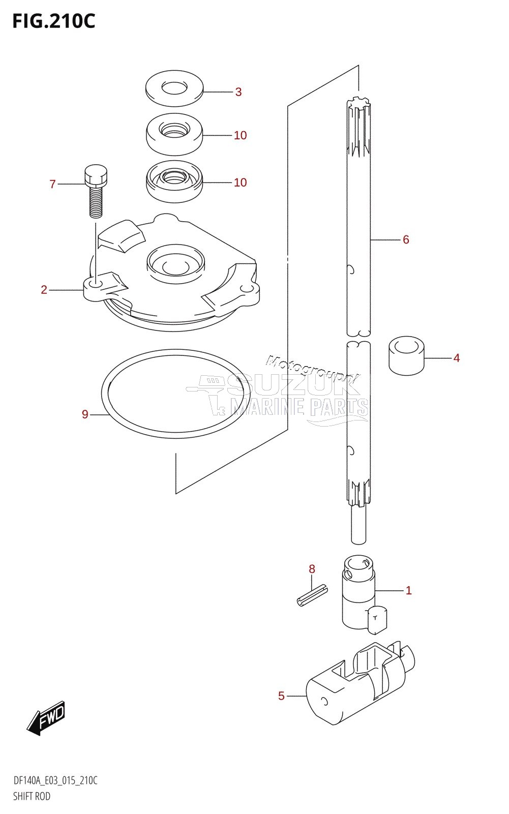 SHIFT ROD (DF115AZ:E03)