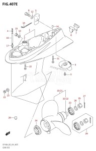 DF115A From 11503F-410001 (E03)  2014 drawing GEAR CASE (DF140AZ:E03)