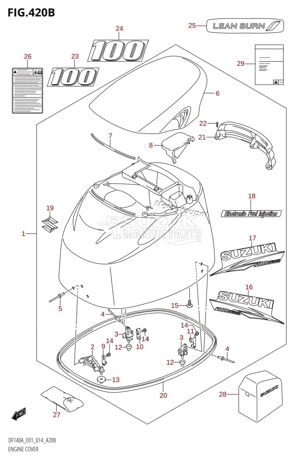 ENGINE COVER (DF100AT:E40)