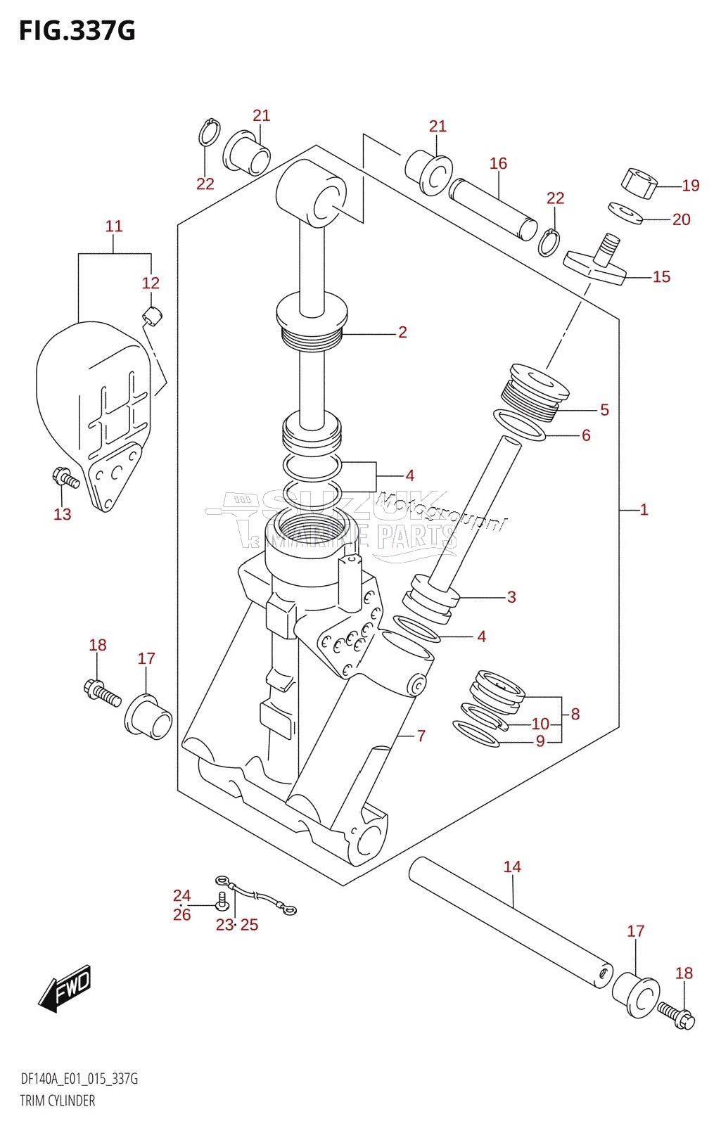 TRIM CYLINDER (DF140AT:E40)