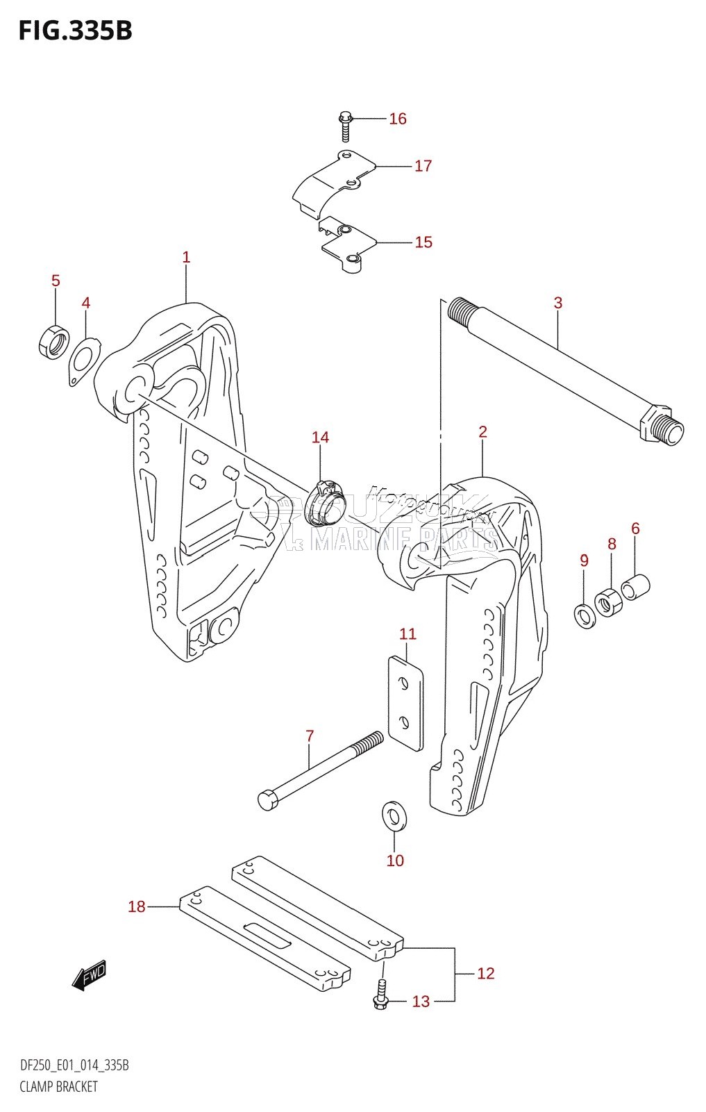 CLAMP BRACKET (DF200T:E01)