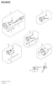 14003F-140001 (2021) 140hp E11 E01-Gen. Export 1-and 2 (DF140AT) DF140A drawing OPT:METER (E40)