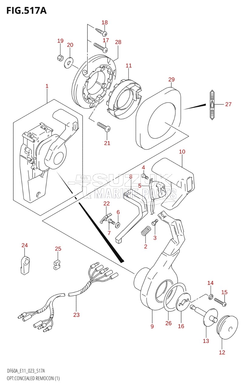 OPT:CONCEALED REMOCON (1) ((DF40A,DF50A,DF60A,DF40AST,DF50AVT,DF60AVT):(021,022,023))