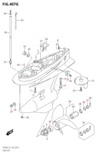 DF150AZ From 15003Z-340001 (E40)  2023 drawing GEAR CASE ((DF200AZ,DF175AZ,DF150AZ):E03:020)