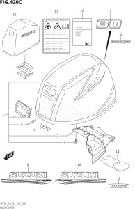 03003F-910001 (2019) 30hp P01 P40-Gen. Export 1 (DF30A  DF30AQ  DF30AR  DF30AT  DF30AT    DF30ATH  DF30ATH) DF30A drawing ENGINE COVER (DF30A)