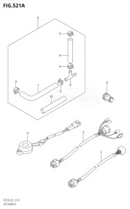 22501Z-421001 (2004) 225hp E01-Gen. Export 1 (DF225ZK4) DF225Z drawing OPT:HARNESS (K4,K5,K6,K7)