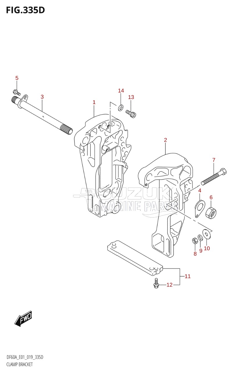 CLAMP BRACKET (DF40AST,DF60A)