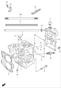 01501F-652501- (1996) 15hp - (DF15(A,AR)S T) DF15(A,A)S T drawing CYLINDER HEAD