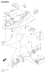 06002F-510001 (2005) 60hp E01 E40-Gen. Export 1 - Costa Rica (DF60A  DF60AQH  DF60ATH) DF60A drawing GEAR CASE (DF60AVTH:E40)