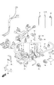 Outboard DF 9.9B drawing Harness Tiller Handle w/Power Tilt