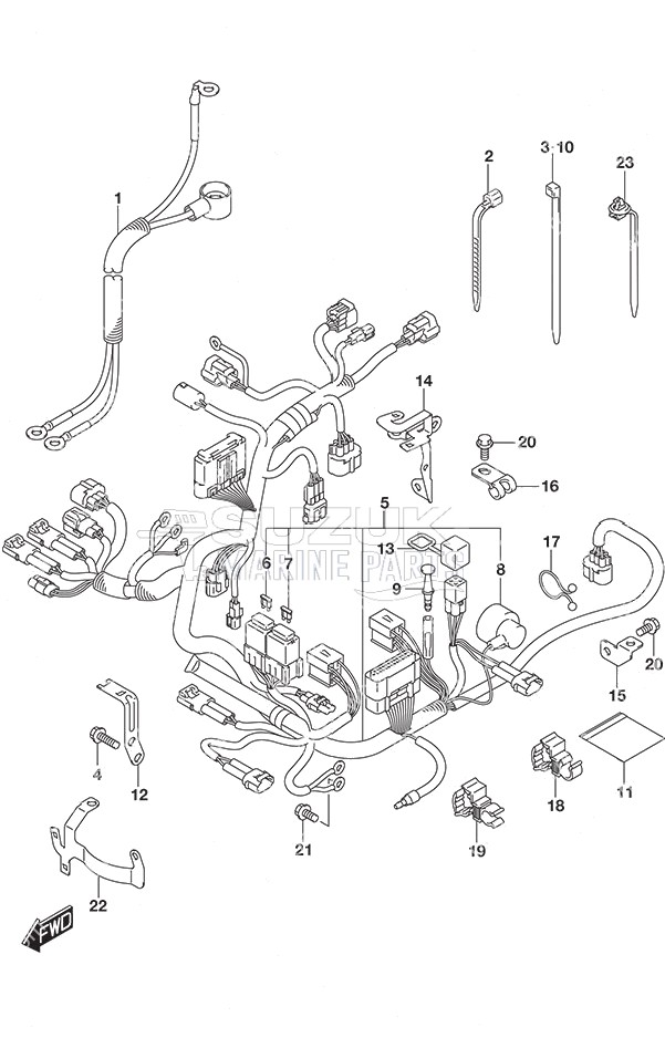 Harness Tiller Handle w/Power Tilt