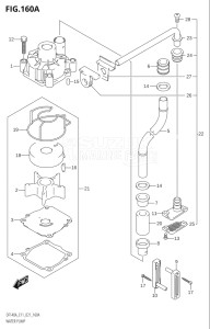 11503Z-040001 (2020) 115hp E11 E40-Gen. Export 1-and 2 (DF115AZ) DF115AZ drawing WATER PUMP (E01,E03,E11)