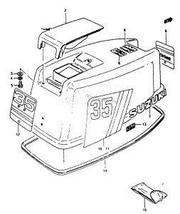 DT35 From 4001-200001 ()  1982 drawing ENGINE COVER (DT35)