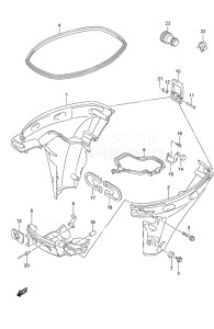 Outboard DF 20A drawing Side Cover Tiller Handle w/Power Tilt