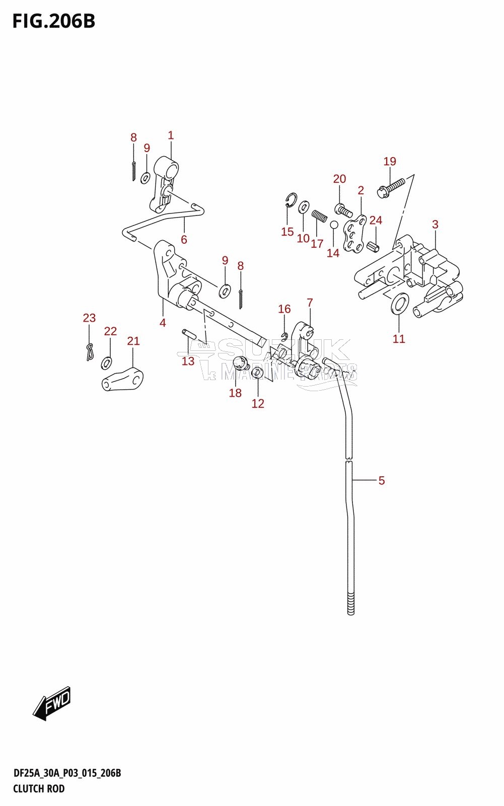 CLUTCH ROD (DF25AR:P03)