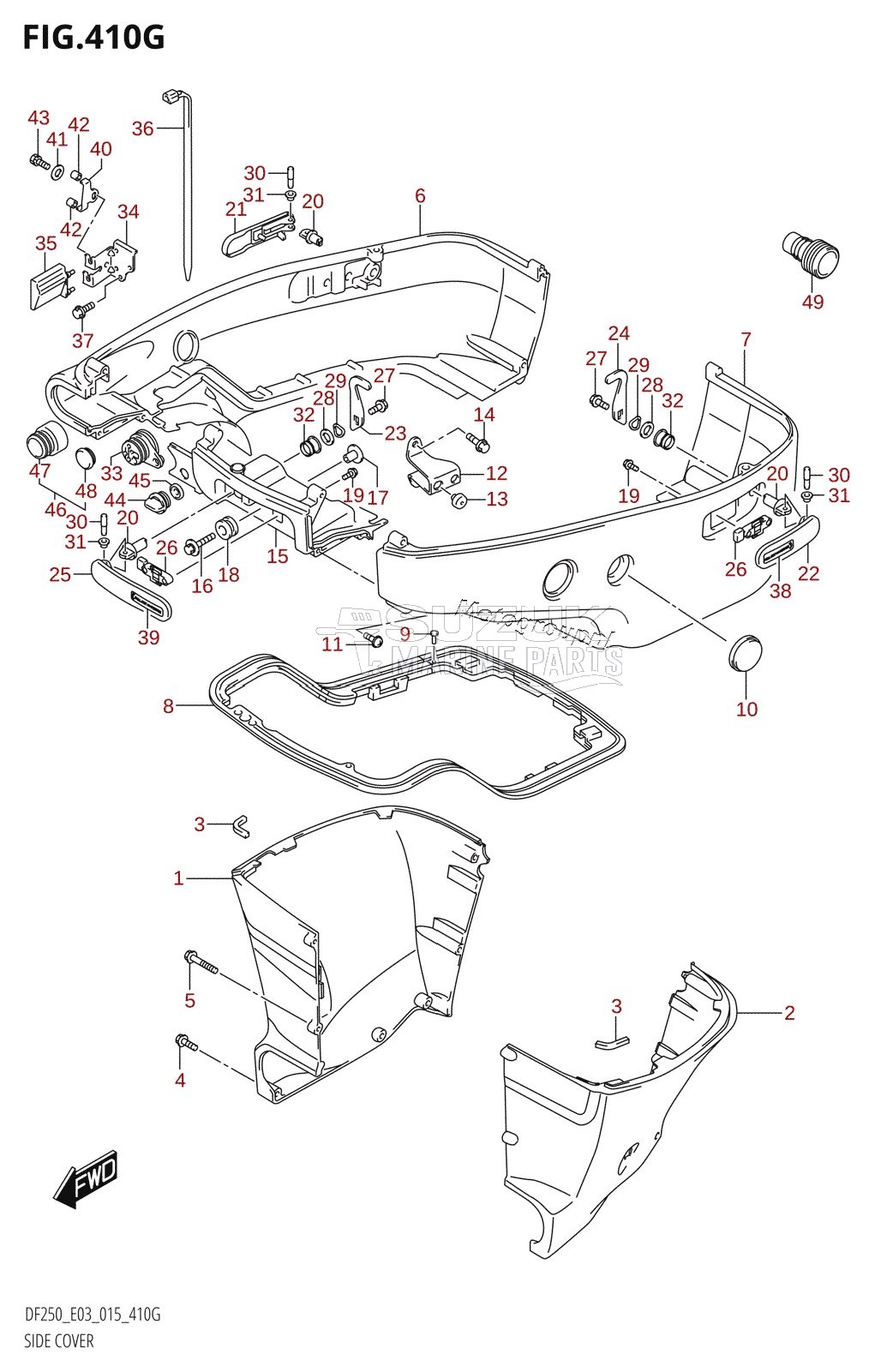 SIDE COVER (DF200T:E03:L-TRANSOM)