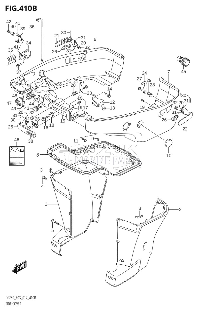 SIDE COVER (DF200Z:E03:X-TRANSOM)