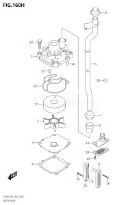 04004F-040001 (2020) 40hp E34-Italy (DF40AST) DF40A drawing WATER PUMP (DF60AVT:E40,DF60AVTH:E40)