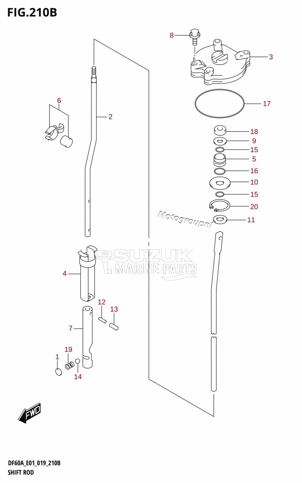 SHIFT ROD (DF60AVT,DF60AVTH)