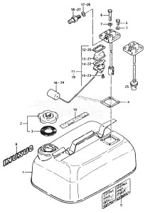 DT85 From 8501-200000 ()  1985 drawing FUEL TANK