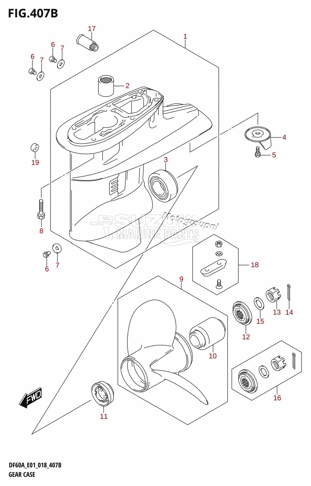 GEAR CASE ((DF40AQH,DF40ATH,DF50ATH):E01)