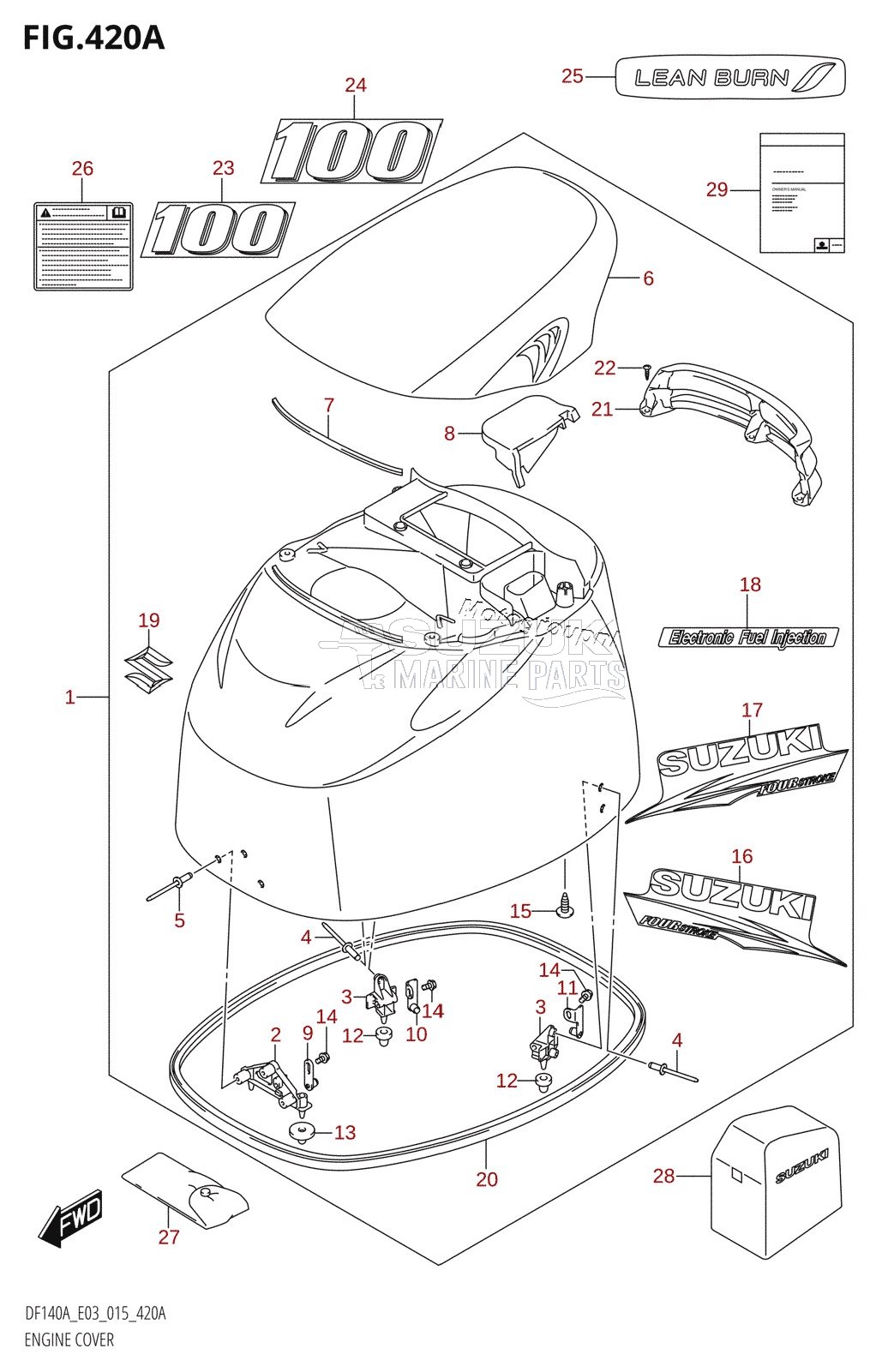 ENGINE COVER (DF100AT:E03)