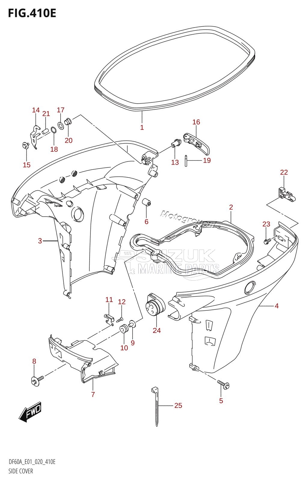 SIDE COVER (DF60AQH:E40,DF60ATH:E01,DF60ATH:E40)