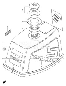 DT5S From 0501-351001 ()  1993 drawing ENGINE COVER (DT5W)