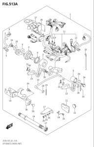 00995F-340001 (2023) 9.9hp E03-USA (DF9.9B  DF9.9BT  DF9.9BTH) DF9.9B drawing OPT:REMOTE CONTROL PARTS (DF9.9B,DF15A,DF20A)