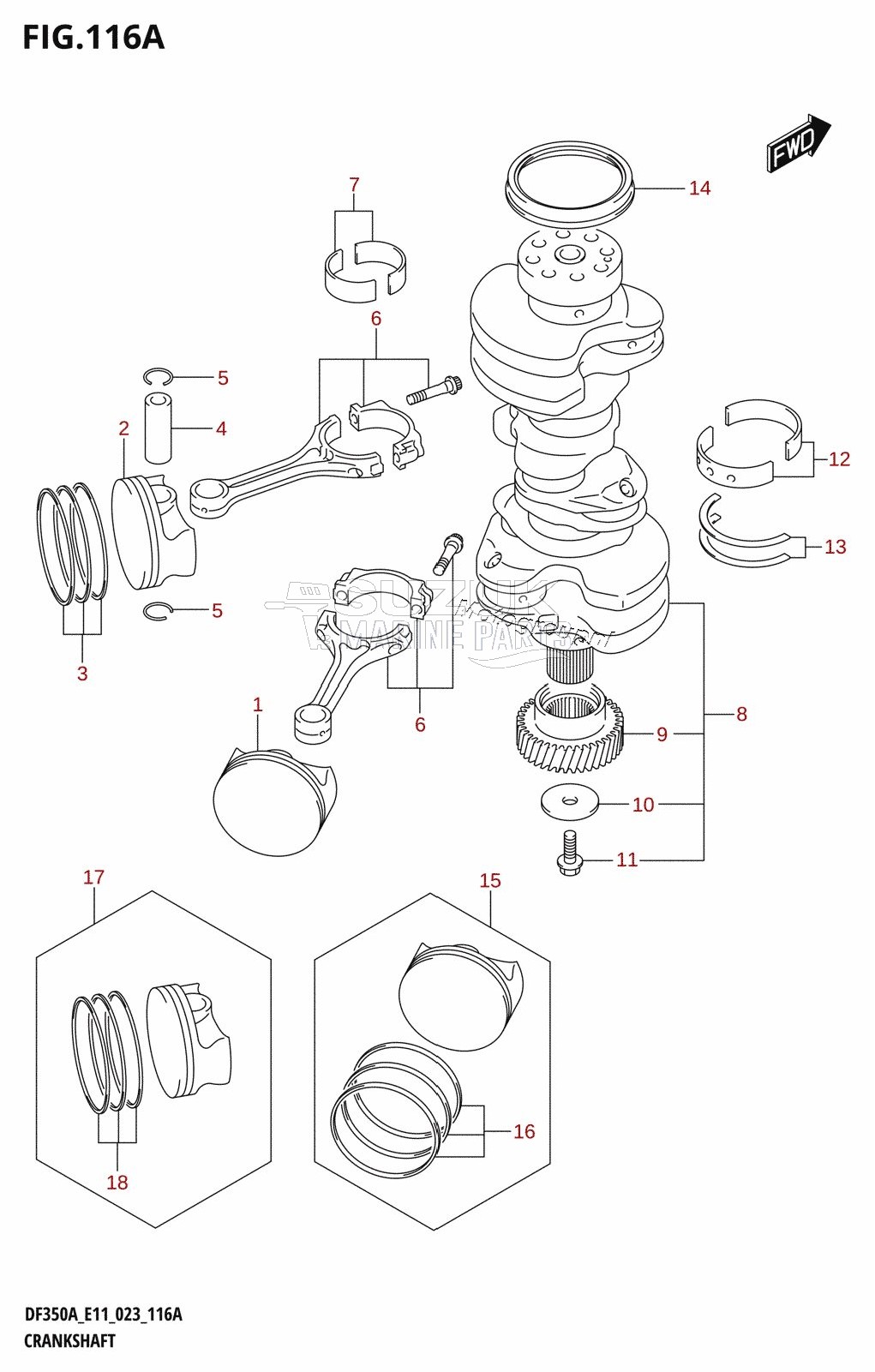 CRANKSHAFT (DF350A,DF350AMD)