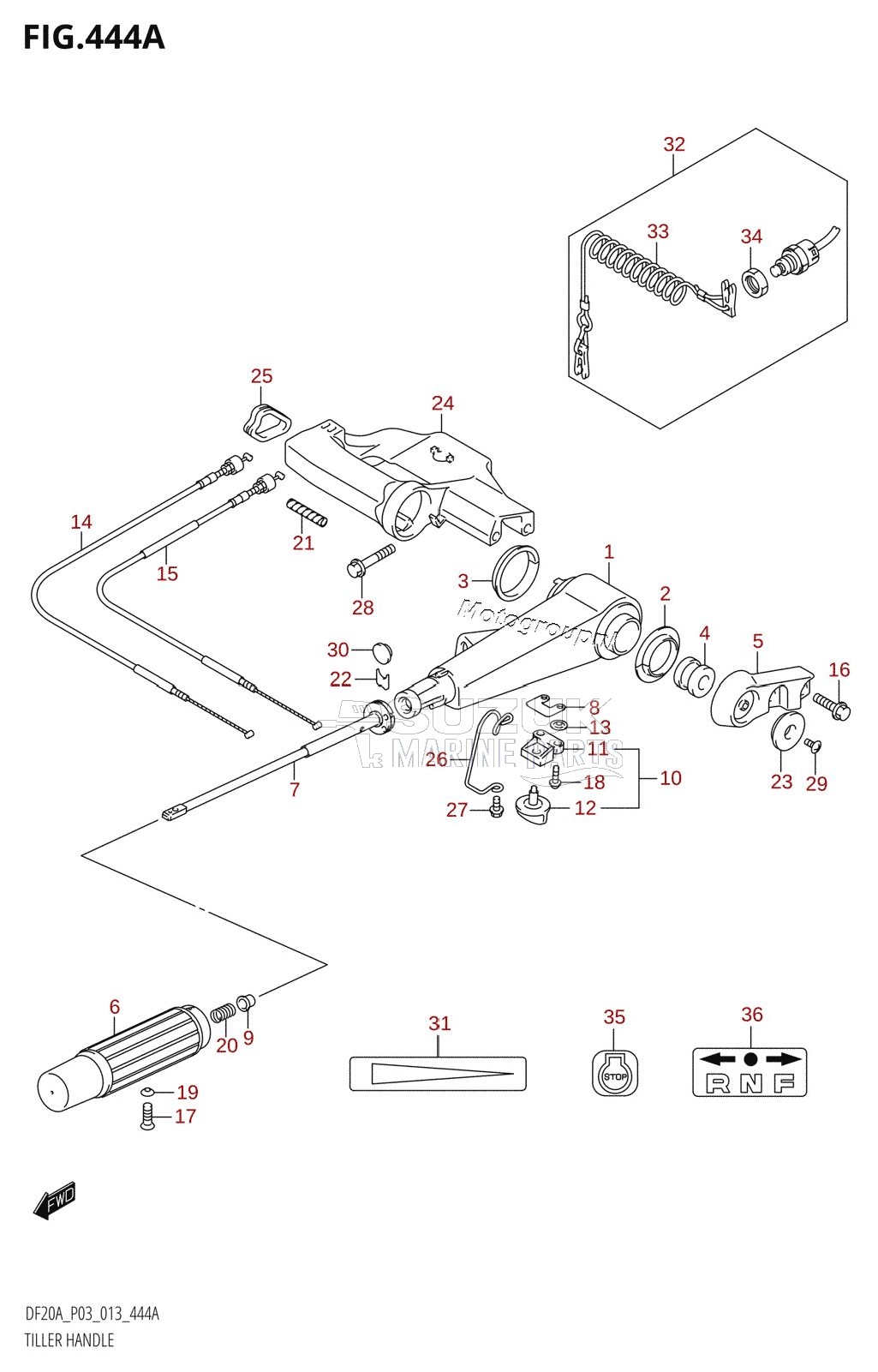 TILLER HANDLE (DF9.9B:P03)