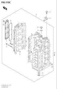 10003F-510001 (2005) 100hp E01-Gen. Export 1 (DF100AT) DF100A drawing CYLINDER BLOCK (DF115AT:E40)