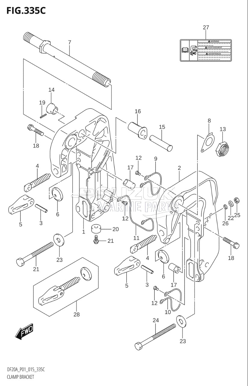 CLAMP BRACKET (DF9.9BT:P01)