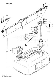 DT150 From 15001-601001 till 602891 ()  1986 drawing FUEL TANK (E28)