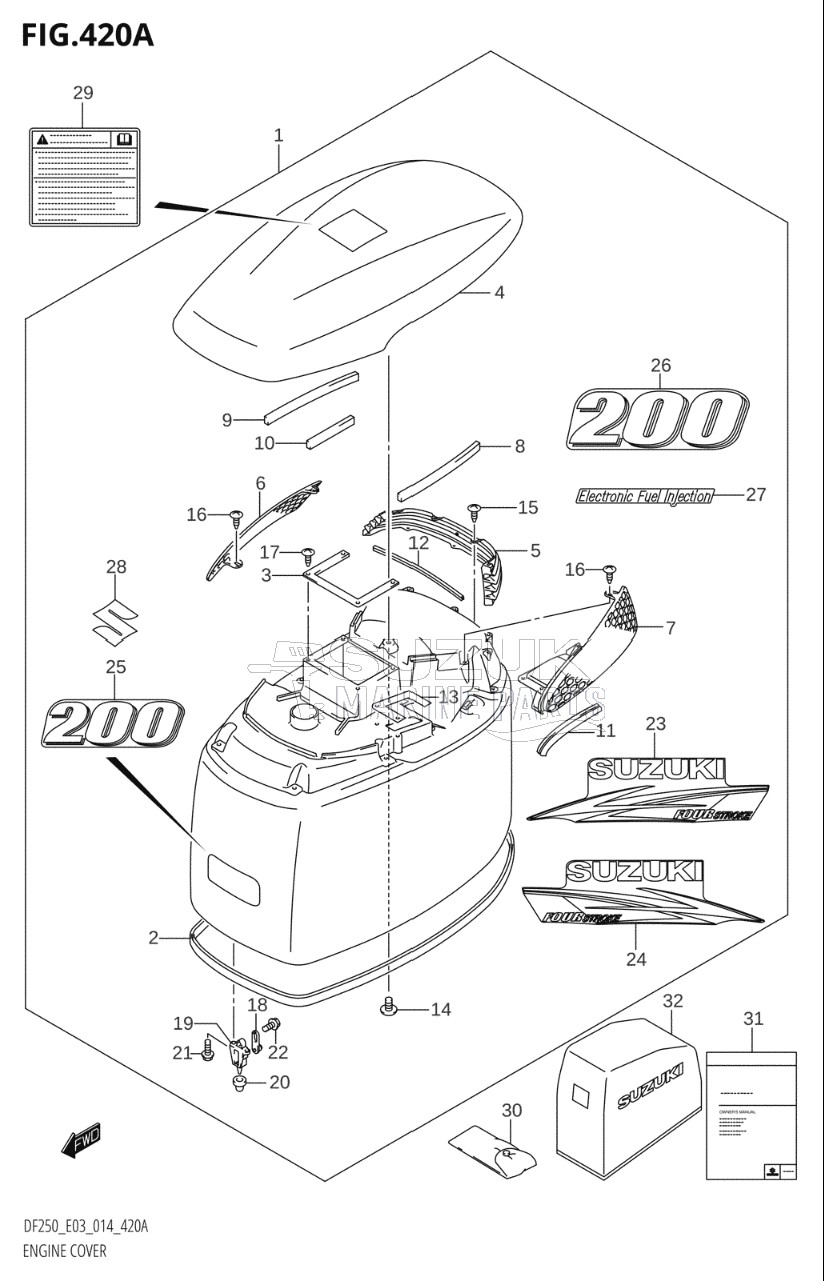 ENGINE COVER (DF200T:E03)