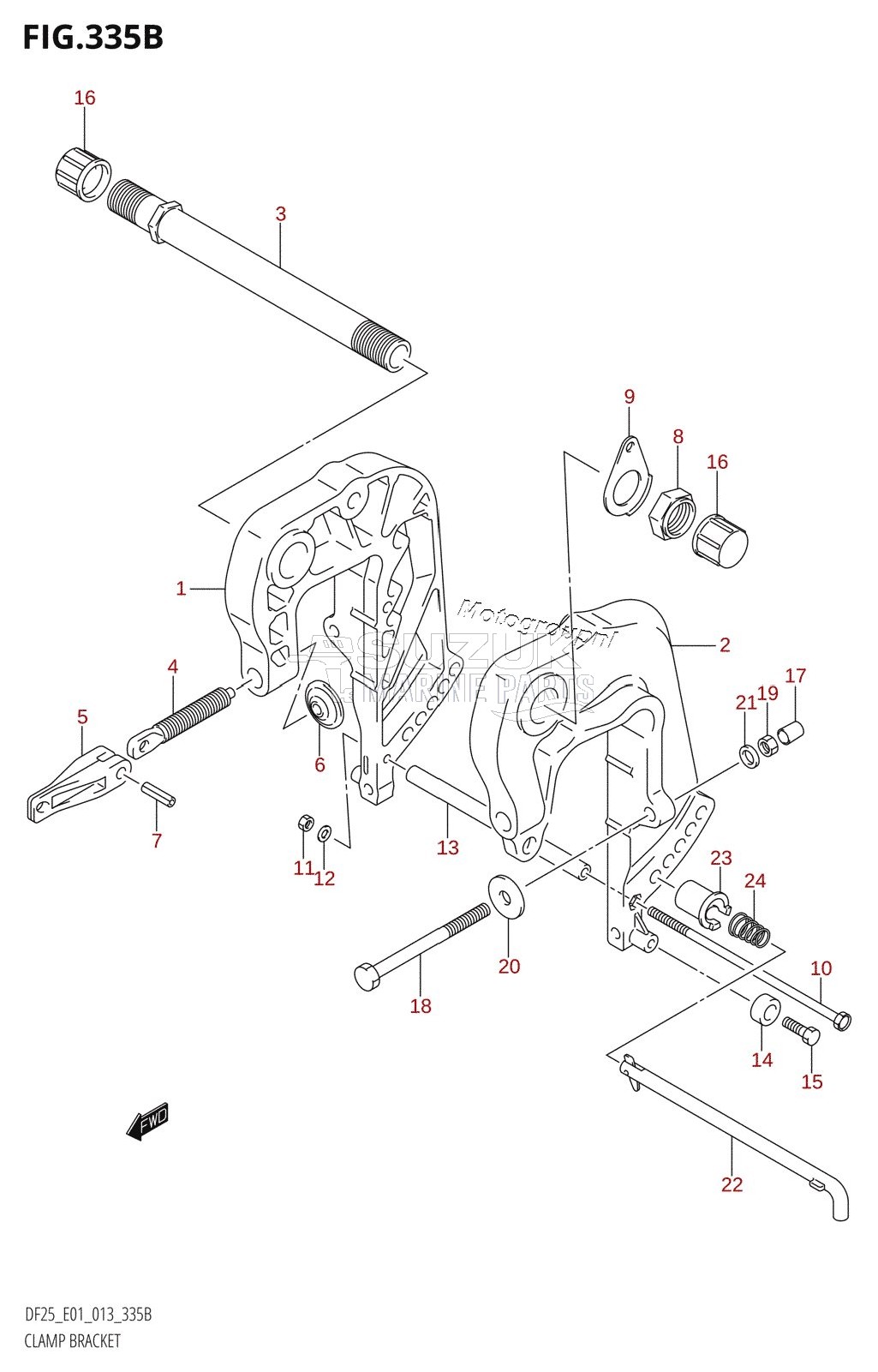 CLAMP BRACKET (DF25R:E01)