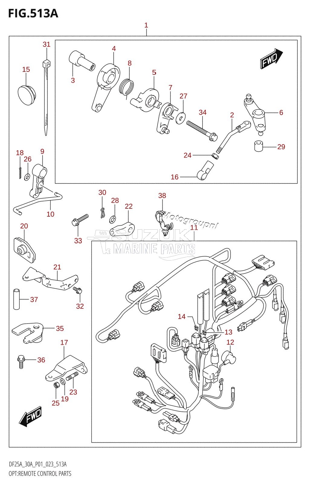 OPT:REMOTE CONTROL PARTS (DF25A,DF30A,DF30AQ)