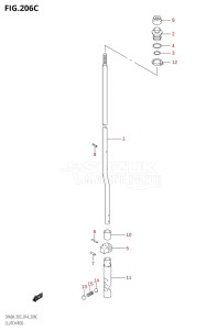 06002F-410001 (2014) 60hp E03-USA (DF60A) DF60A drawing CLUTCH ROD (DF60A)