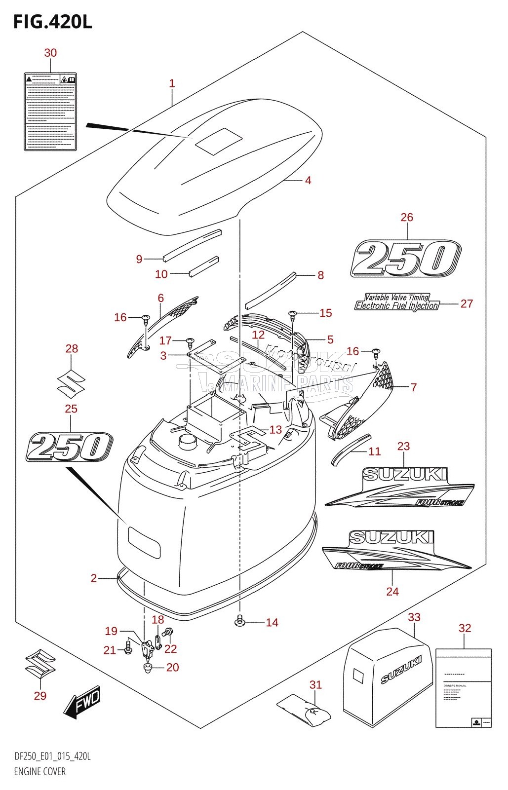 ENGINE COVER ((DF250T,DF250Z):E40)