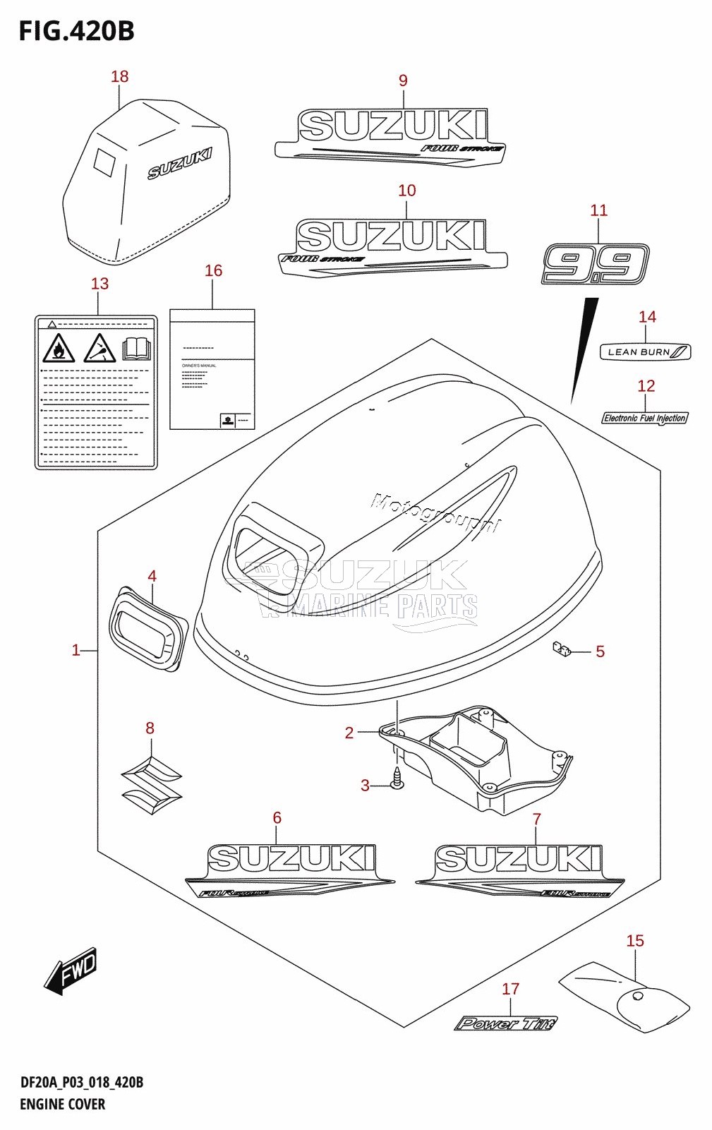 ENGINE COVER (DF9.9BT,DF9.9BTH)