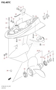 DF140A From 14003F-310001 (E01 E40)  2013 drawing GEAR CASE (DF140AZ:E01)