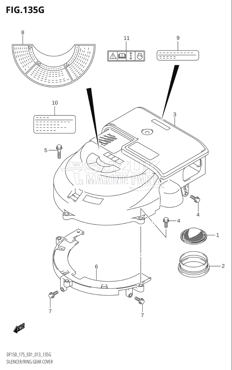 SILENCER / RING GEAR COVER (DF175Z:E01)