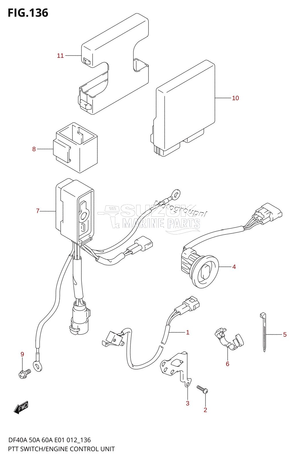 PTT SWITCH /​ ENGINE CONTROL UNIT (DF40AST E34)