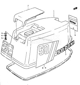 DT50 From 5001-200001 ()  1982 drawing ENGINE COVER (DT50M)