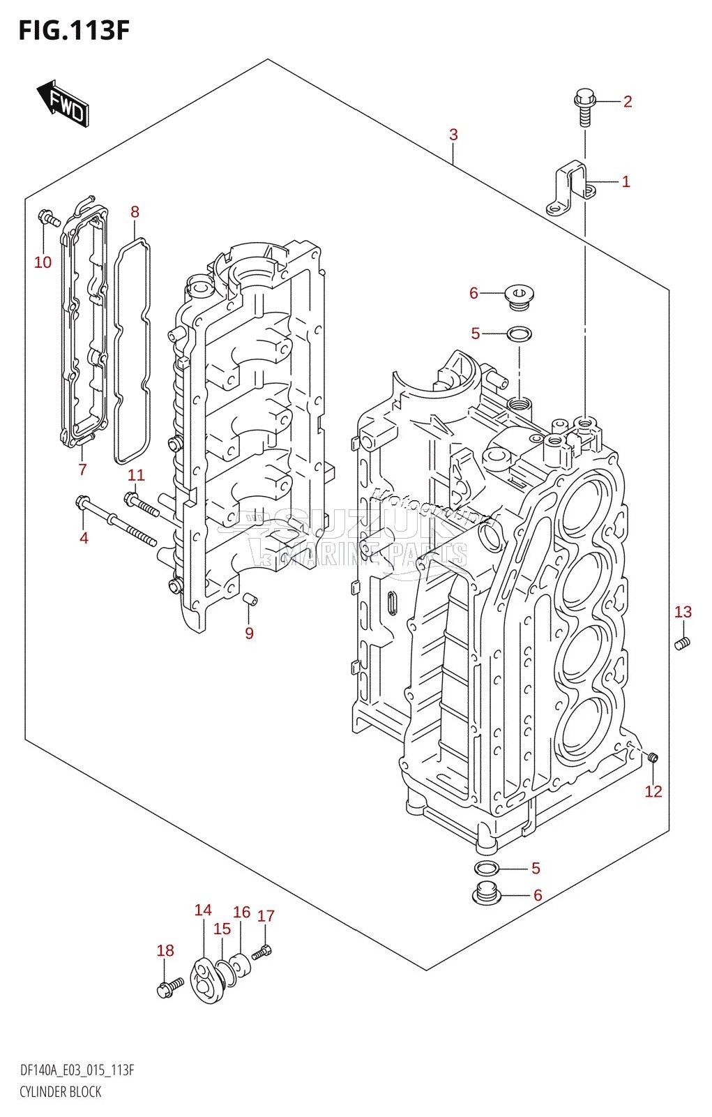 CYLINDER BLOCK (DF100AT:E03)