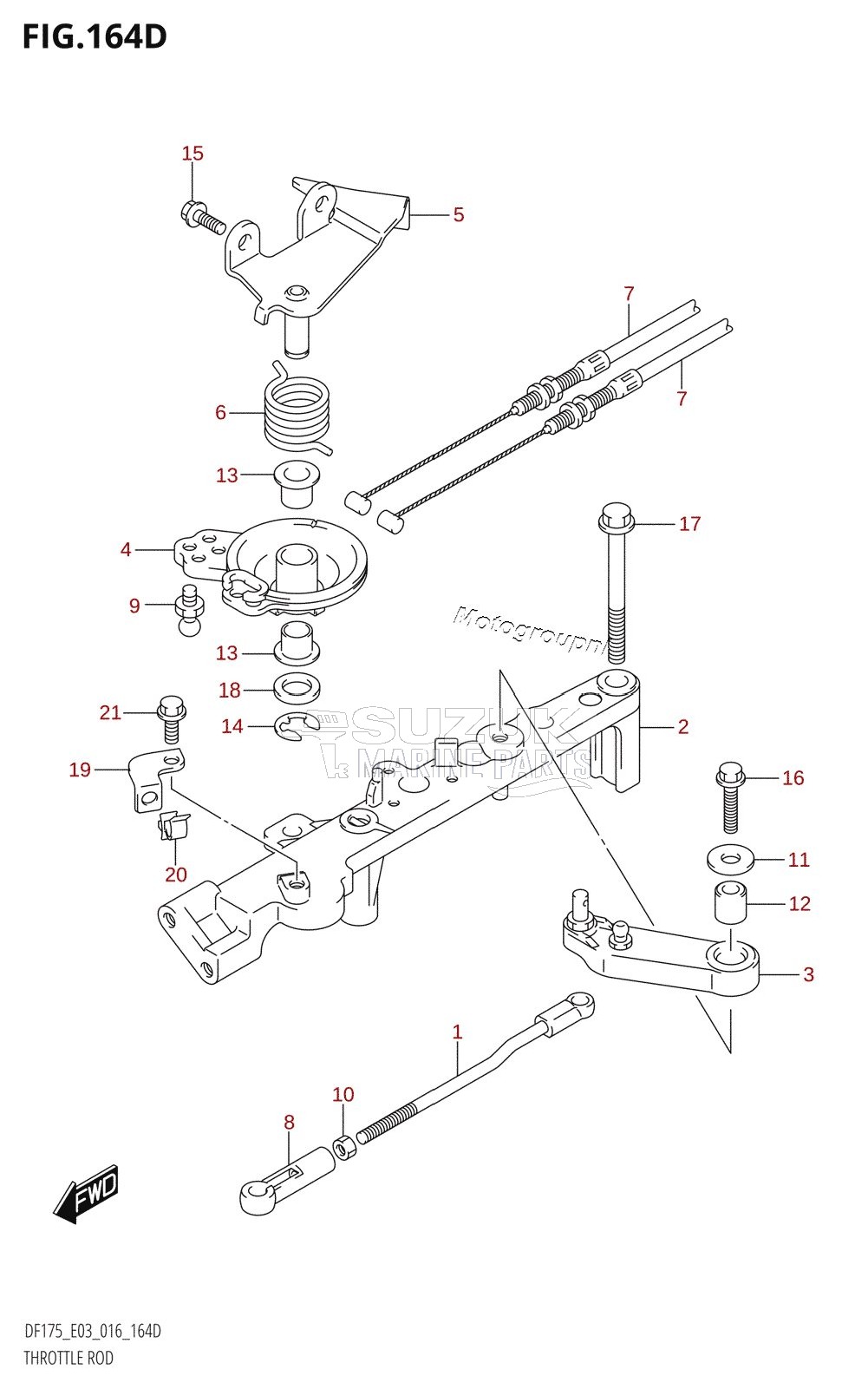 THROTTLE ROD (DF175Z:E03)